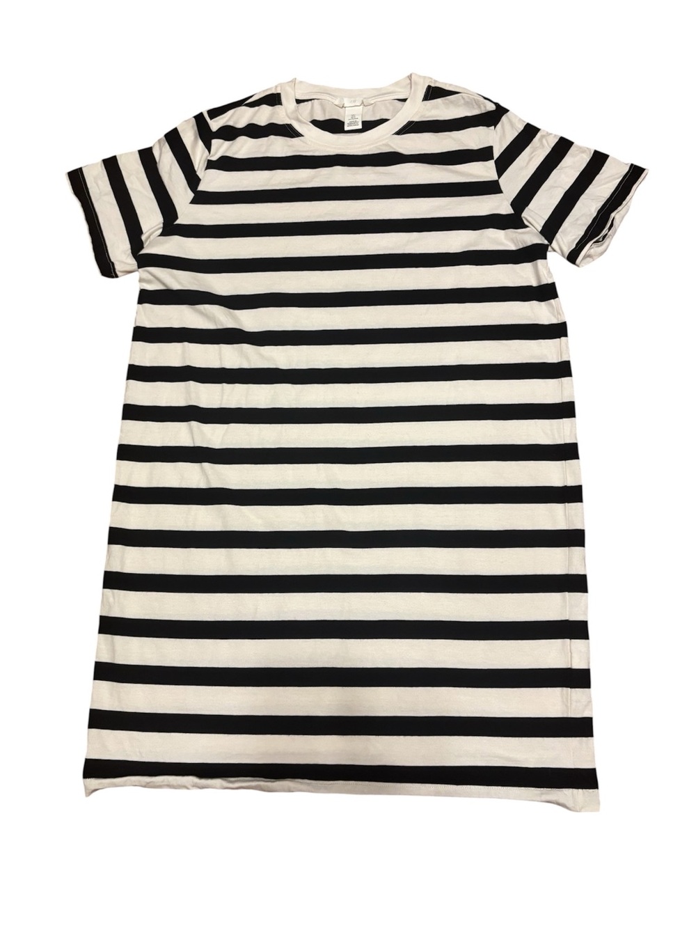 H&M Black and White Striped T Shirt Dress